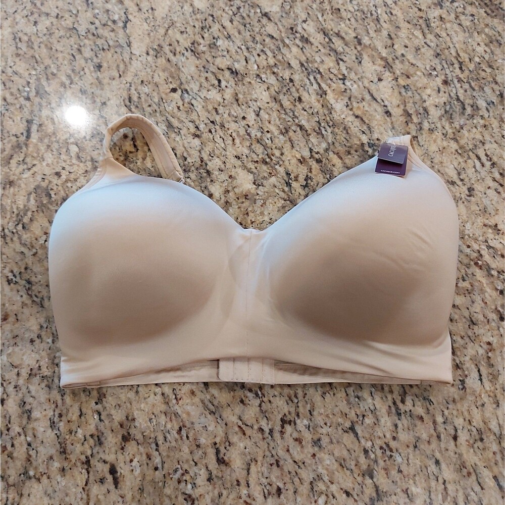 CACIQUE SATIN NO-WIRE BRA SIZE 40G NWT BEIGE $44.50 MSRP COMFORT STRAPS LINED